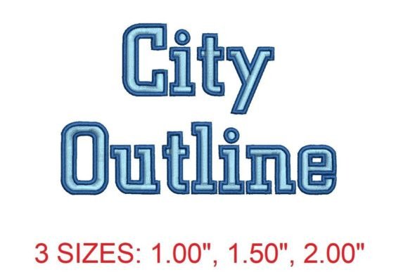 City Outline Embroidery Font for Modern Projects