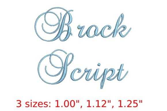 Elegant Brock Script Embroidery Font