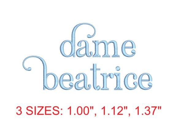 Elegant Dame Beatrice Embroidery Font