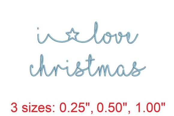 Festive and Charming: I Love Christmas Embroidery Font