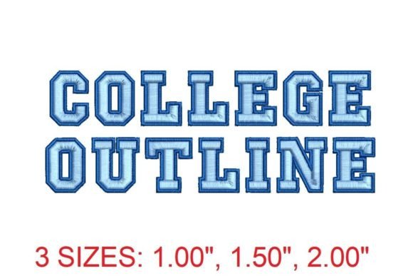 Review: College Outline Embroidery Font